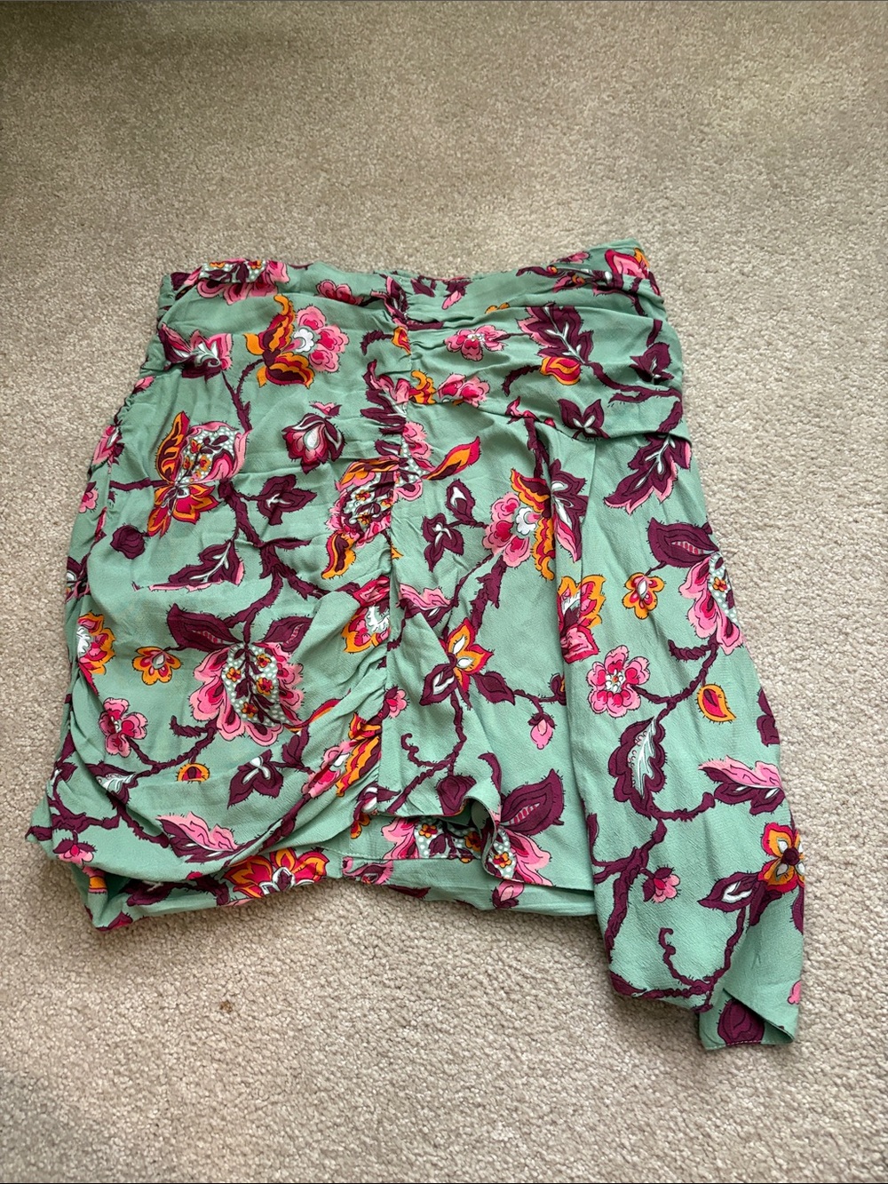 Zara Floral Mint Green Skirt